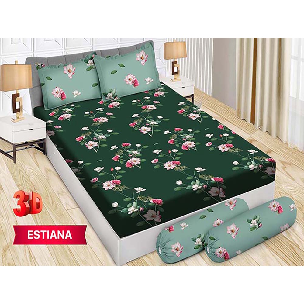 Sprei Bonita 3D Bantal 4 King 180x200 cm Motif Estiana