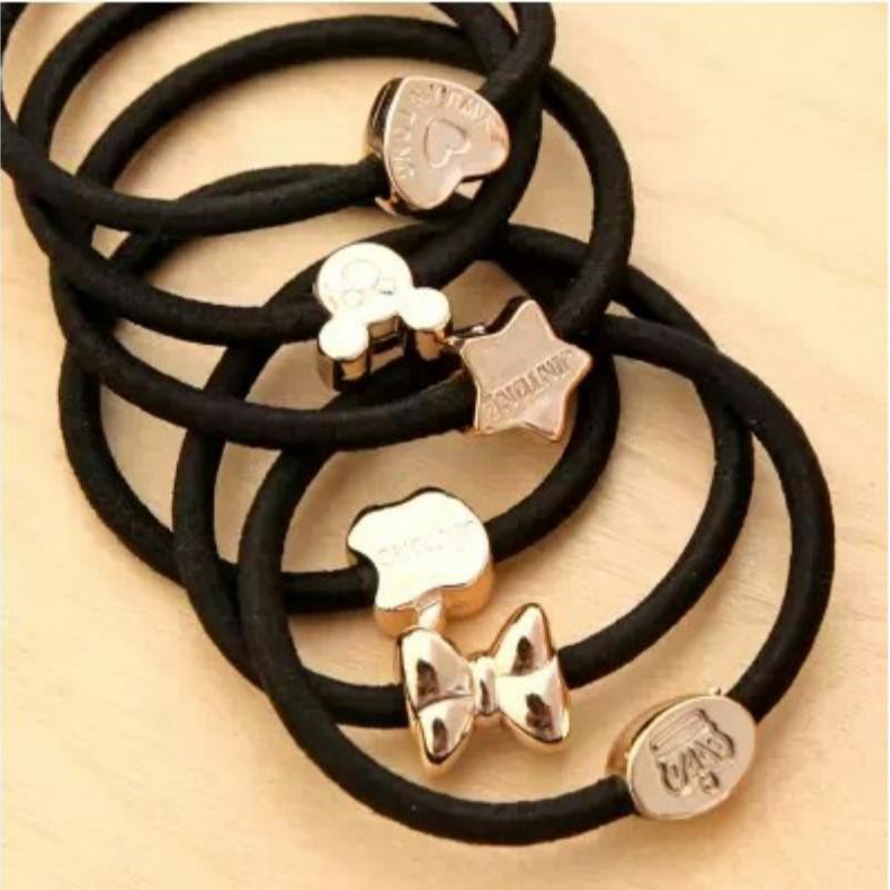 ✧YUKSHOPING✧ Ikat Rambut Wanita Eksklusif Warna Hitam Aksesoris Rambut R123 R128 R575-3