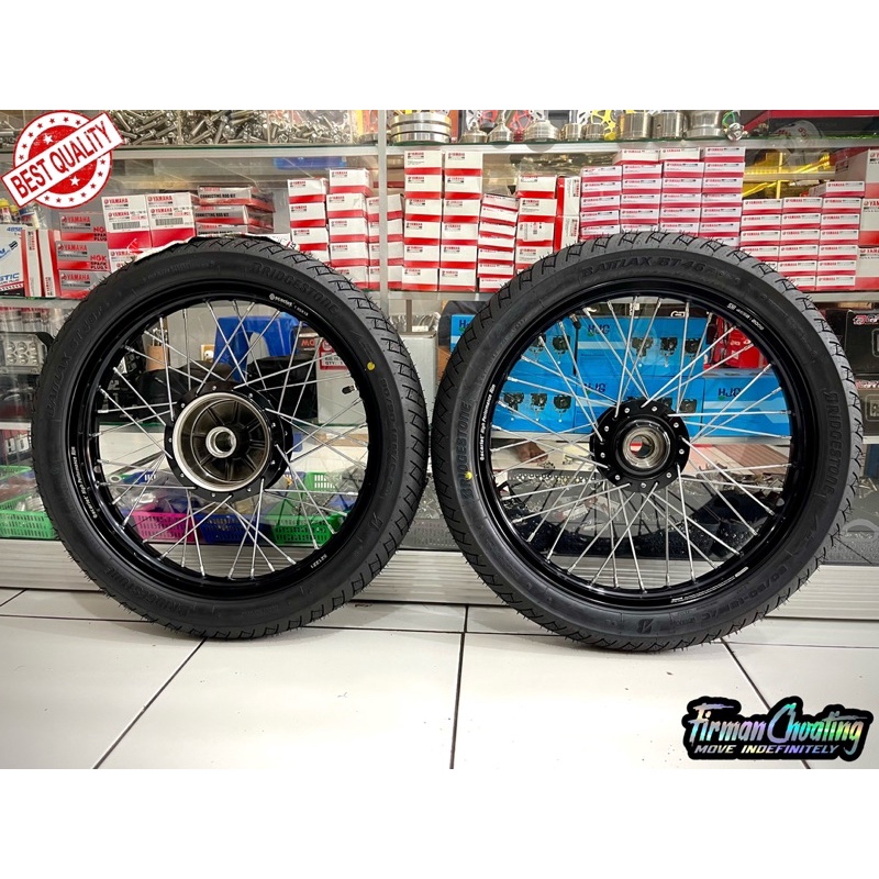 Velkset scarlet hitam glossy ban battlax 90/90 Rx king ring 18 (Sepaket)