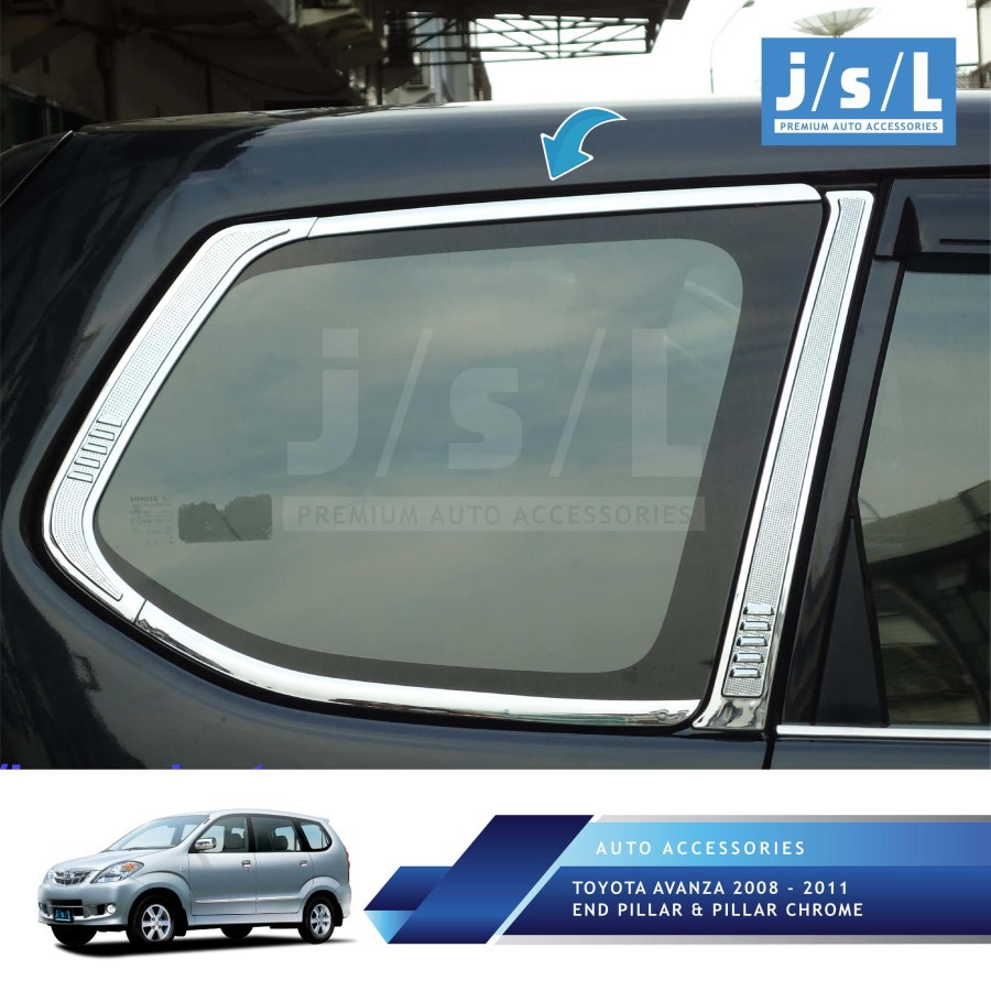 Avanza 2008 – 2011 End Pillar lis kaca mati Chrome