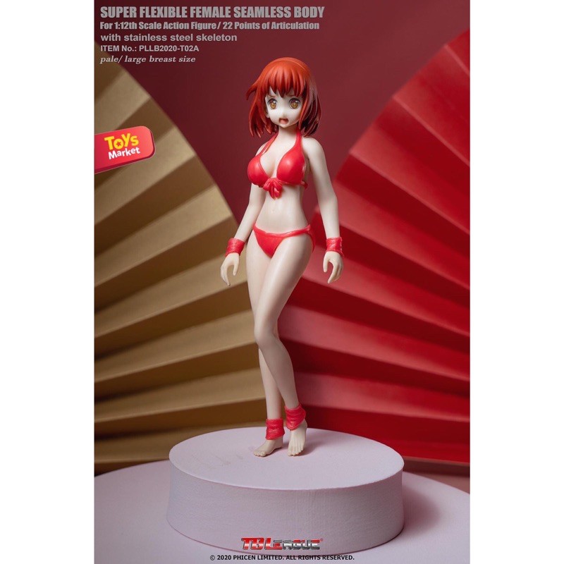 TBLeague 1/12 Super Flexible Female Seamless Bikini Bust Body (Red)