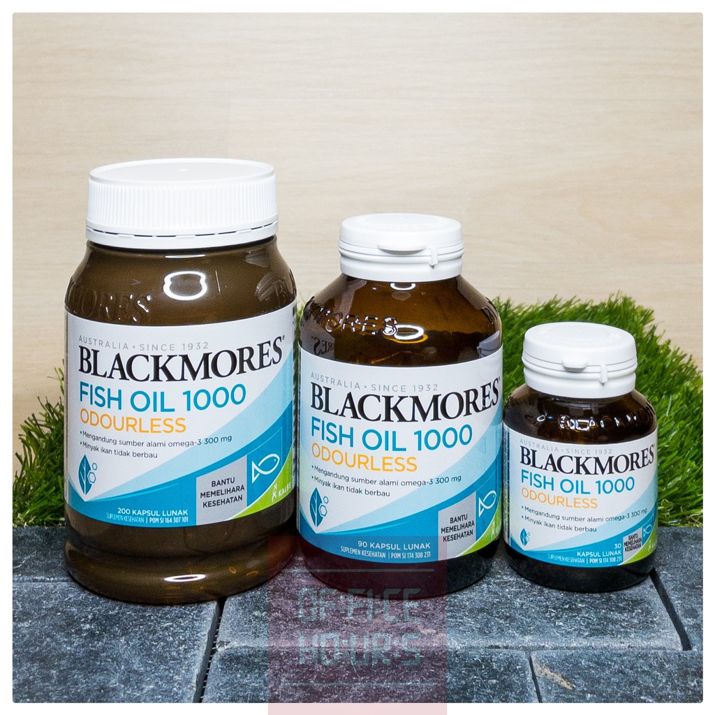 Blackmores Odourless Fish Oil 1000mg 30 kapsul Omega 3 1000 mg Omega3