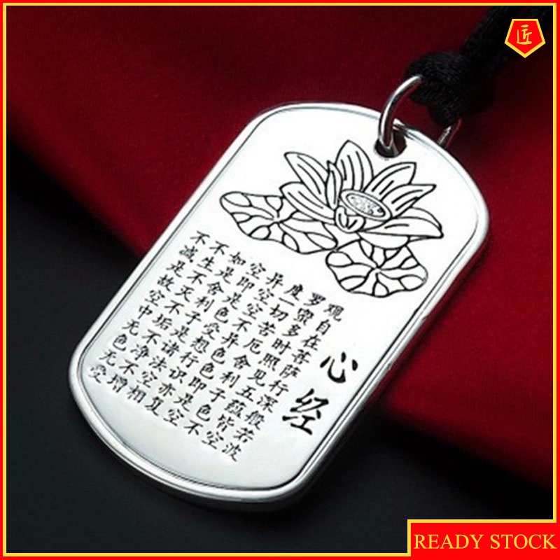 [Ready Stock]Fashion Personalized Silver-Plated Inlaid Necklace Tag