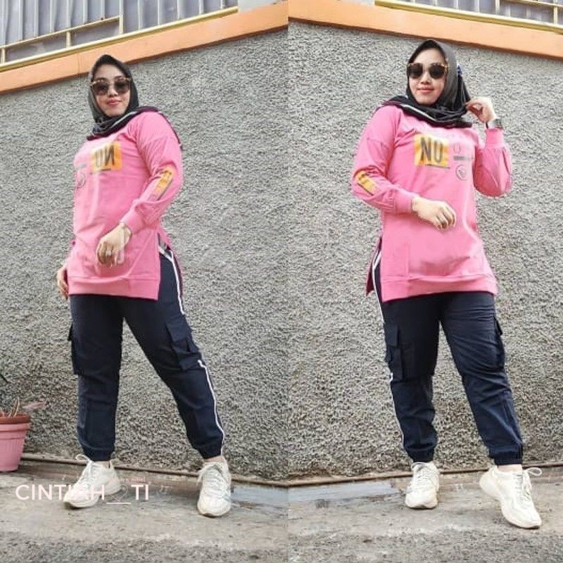 SET TRAINING PANJANG NOWAN  / Baju Olahraga Muslim Panjang Setelan Fitness