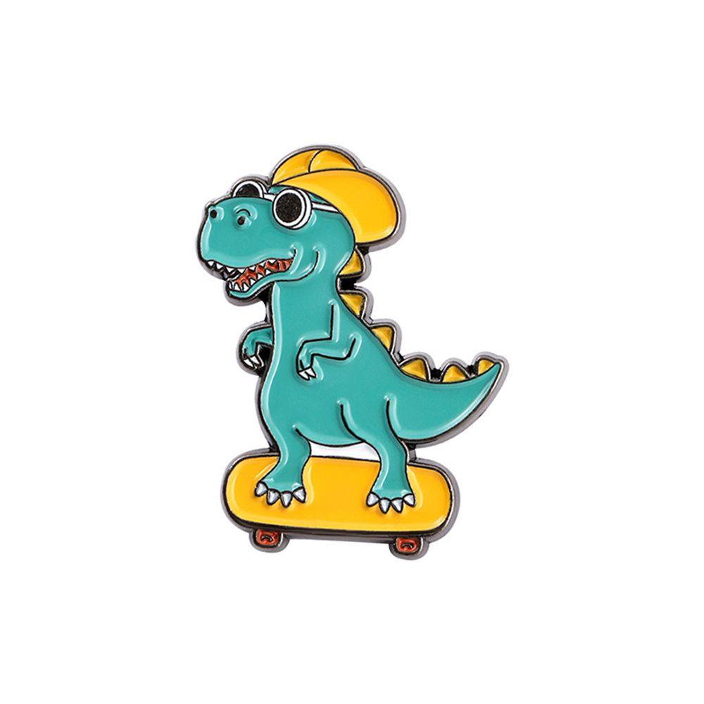 Preva Dinosaurus Bros Seni Lucu Kerah Aksesoris Musik Hewan Perhiasan Hadiah Lapel Pin Lencana