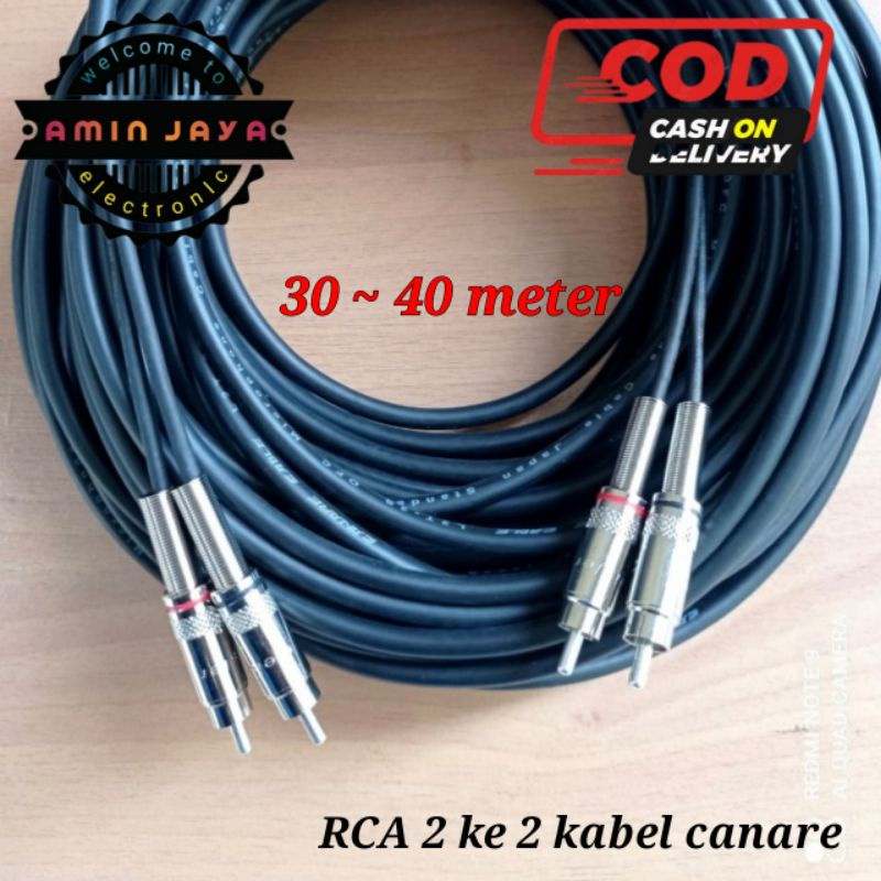 Kabel rca 2 ke 2 kabel canare panjang 30 sampai 40 meter