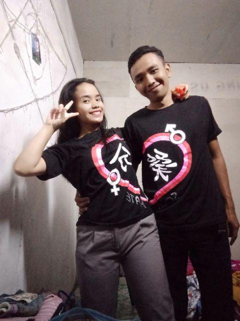 Kaos Couple Kekinian | Oblong Couple Keren | Soulmate Mandarin Hitam