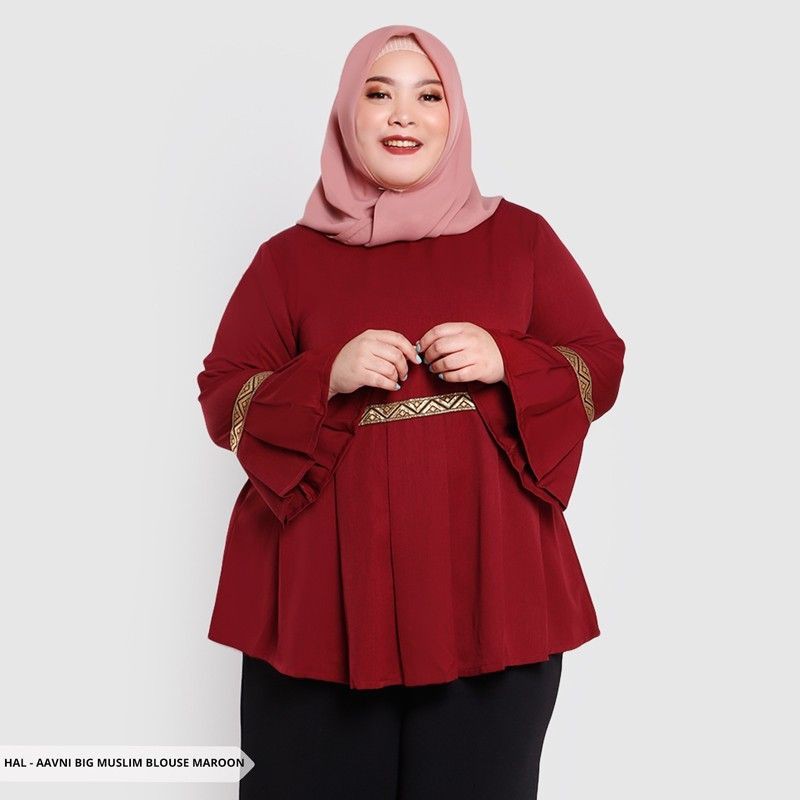 Blouse Jumbo Salestock Blouse Merah Maroon