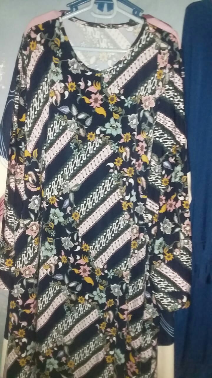 Gamis Dress Baju Muslim Gamis Jersey Batik Jumbo 6l Ld 120cm Motif Premium 7268