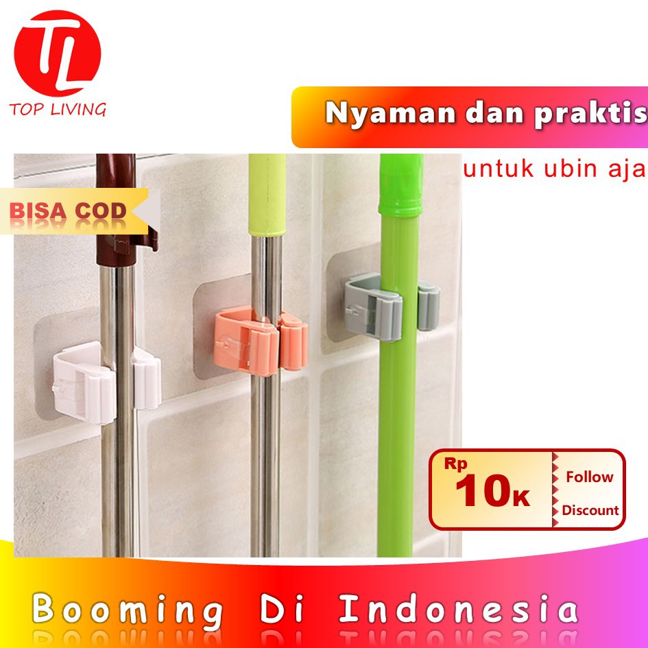 Top Living Gantungan Sapu dan Alat Pel di Dinding - 20066 | Shopee