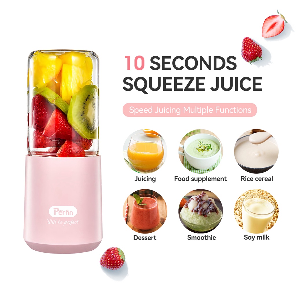 Perfin PG03 Blender Portable Mini Juicer Pink