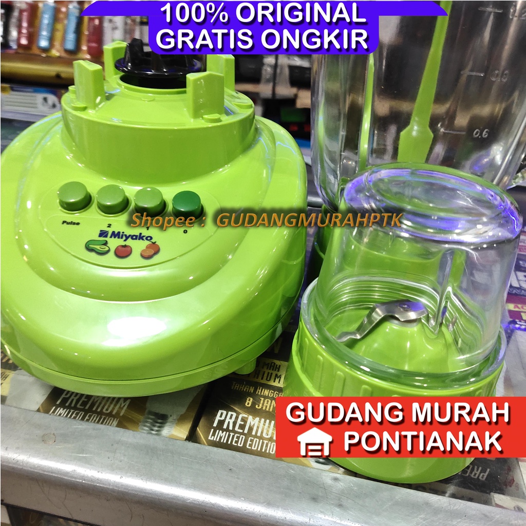 Blender Kaca 2in1 Miyako 1,5 Liter BL- 151 GF (BIG CONTAINER) lengkap pelumat basah dan kering