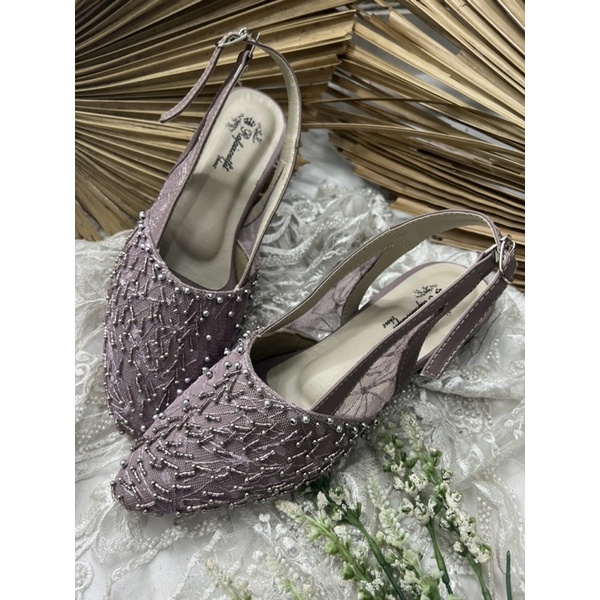 sandal wanita wedding sabrina mauve 2cm