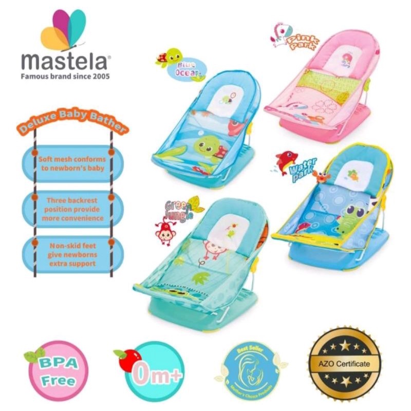 Mastela all new deluxe baby bather 3in1 style / kursi duduk mandi / alat bantu mandi