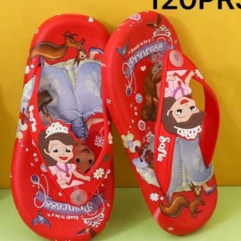 Sandal Jepit Anak Perempuan Motif Sofia Sandal Import Anak Cewek