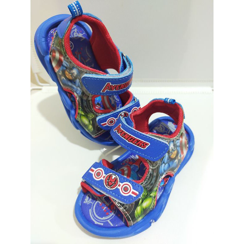 sepatu sandal anak laki laki led lampu import sandal avengers anak cowok