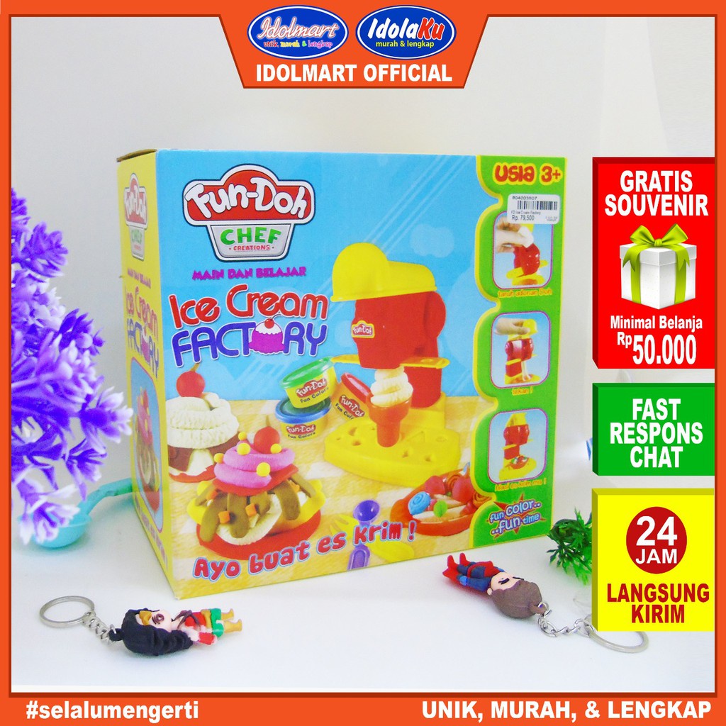 IDOLAKU Fun Doh Ice Cream Factory / Fudoh SNI/ Lilin Mainan