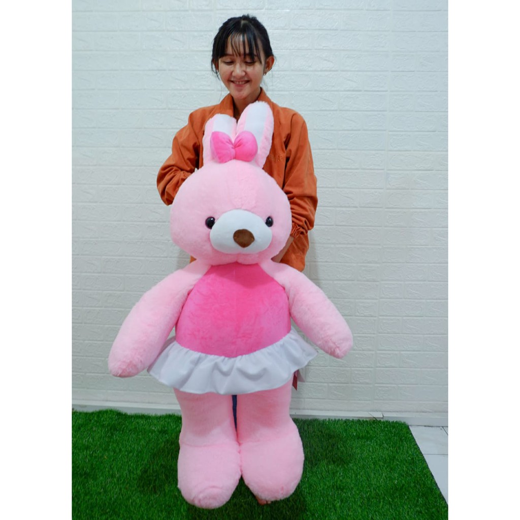 Boneka Kelinci Jumbo Bunny Istana Boneka STD Rabbit Carnival plush pink jelly besar hadiah kado bulu halus jojon