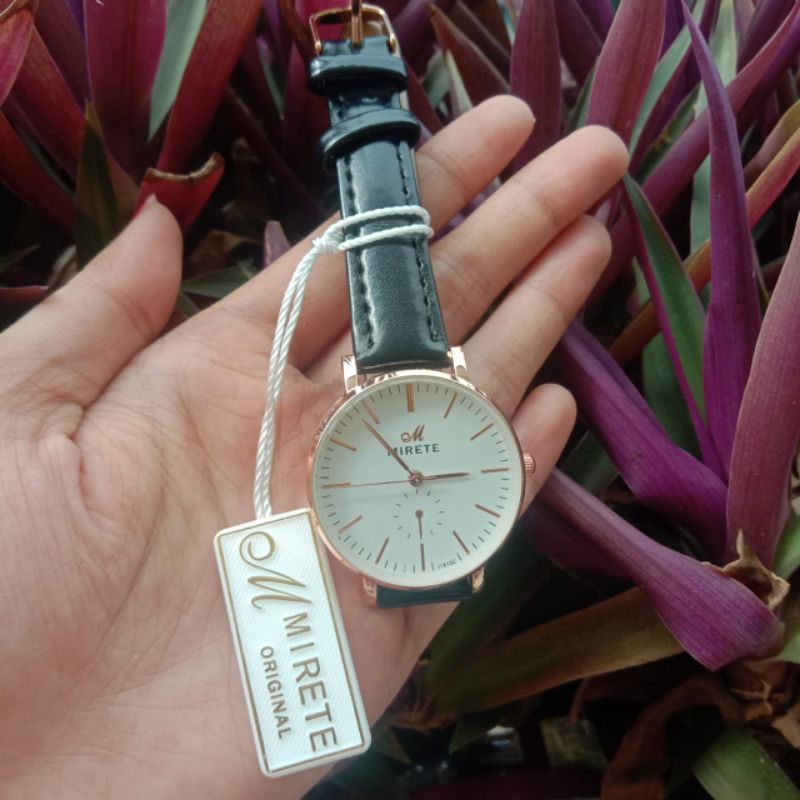 Jam Tangan wanita kulit kekinian 2022 , jam tangan wanita mirete tali kulit ori