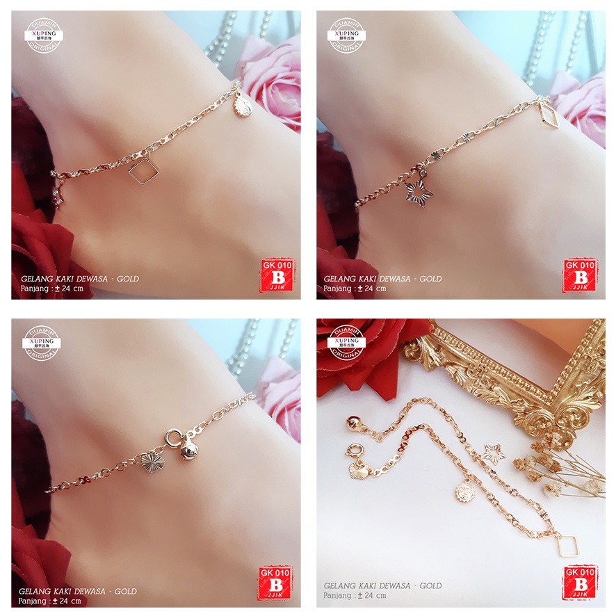 GK 010 Gelang Kaki Xuping Premium Anklet Murah Perhiasan Imitasi Lapis Emas Murah Aksesoris Kaki Korea Perhiasan Kaki Wanita Luxx Xuping