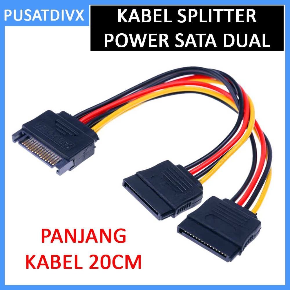 Jual Kabel Power Sata 15pin Male To Dual Sata 15pin Female Splitter Cabang Indonesiashopee 3273