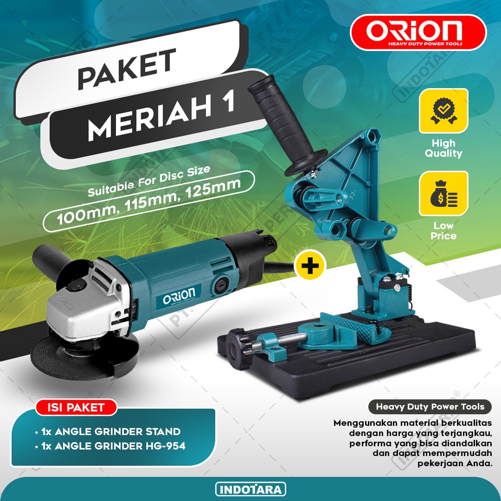 Paket Meriah 1 - Gerinda Tangan Orion HG954 - 1 Angle Grinder Stand AST001