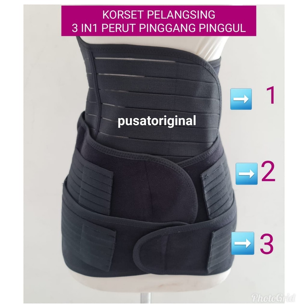 THREE IN ONE KORSET STAGEN PELANGSING PERUT PINGGANG PINGGUL 3 IN 1 CORSET MATERNITY