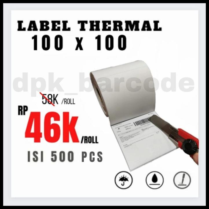 

Kertas Thermal 100X100 Isi 500 Pcs, Label Bacode,Thermal Label 100X100