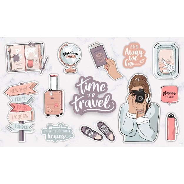 STIKER TUMBLR AESTHETIC SET / Stiker Pack Aesthetic /Stiker Hp Laptop/ Sticker Tumblr-Time Travel