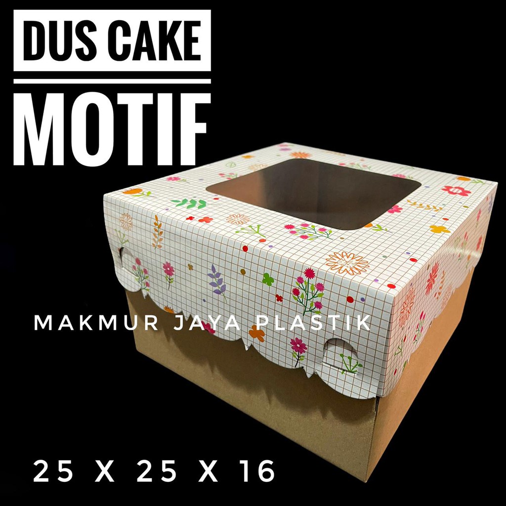 

[ DUS KUE TART 25 ] KARDUS BOX KUE CAKE MIKA MOTIF 25 X 25 X 16 CM