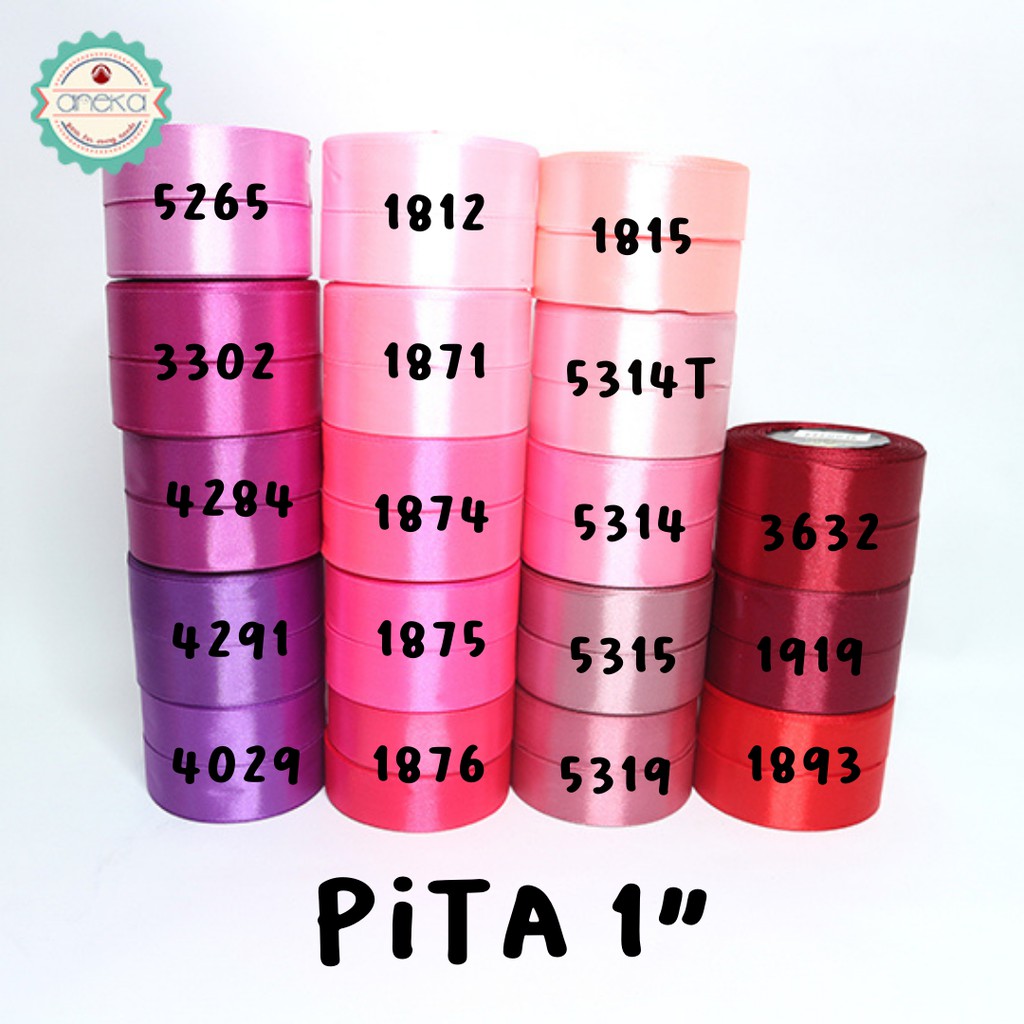 Pita Satin / Silk Satin Ribbon - 1&quot; - 2.5 cm - PER GULUNG (25yard/roll) Part 2