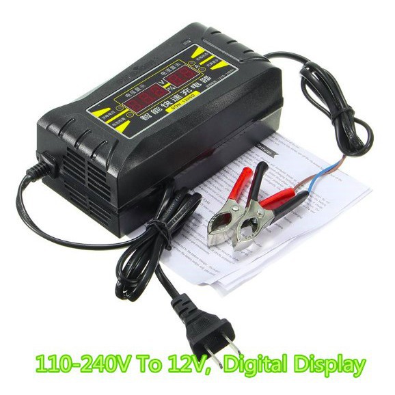 Taffware Charger Aki Mobil Wet Dry Lead Acid Digital Smart Battery Charger 12V6A SON-1206D Grab