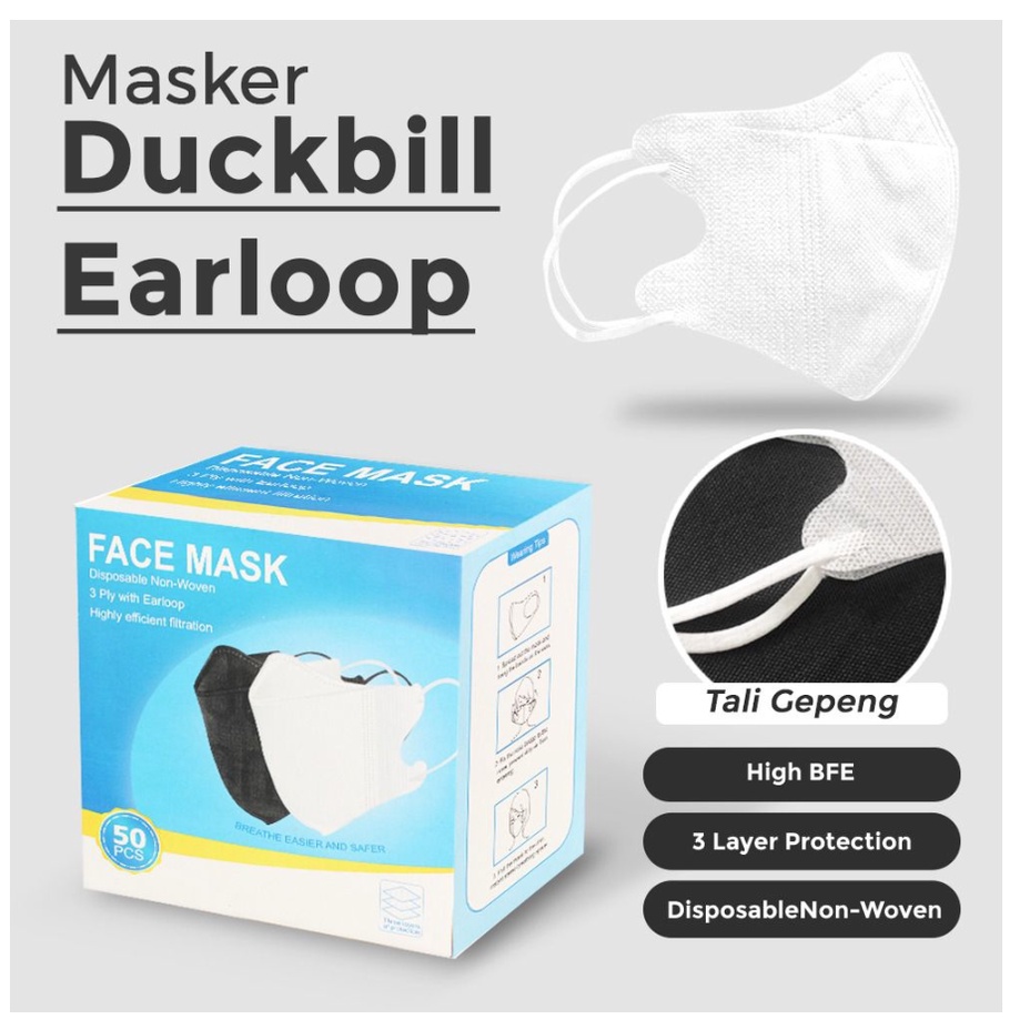 MASKER DUCKBILL 3 PLY 3SS ISI 50 PCS