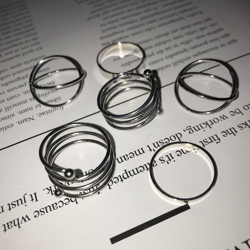 Hollow Cross Ring Set Jump Di Simple