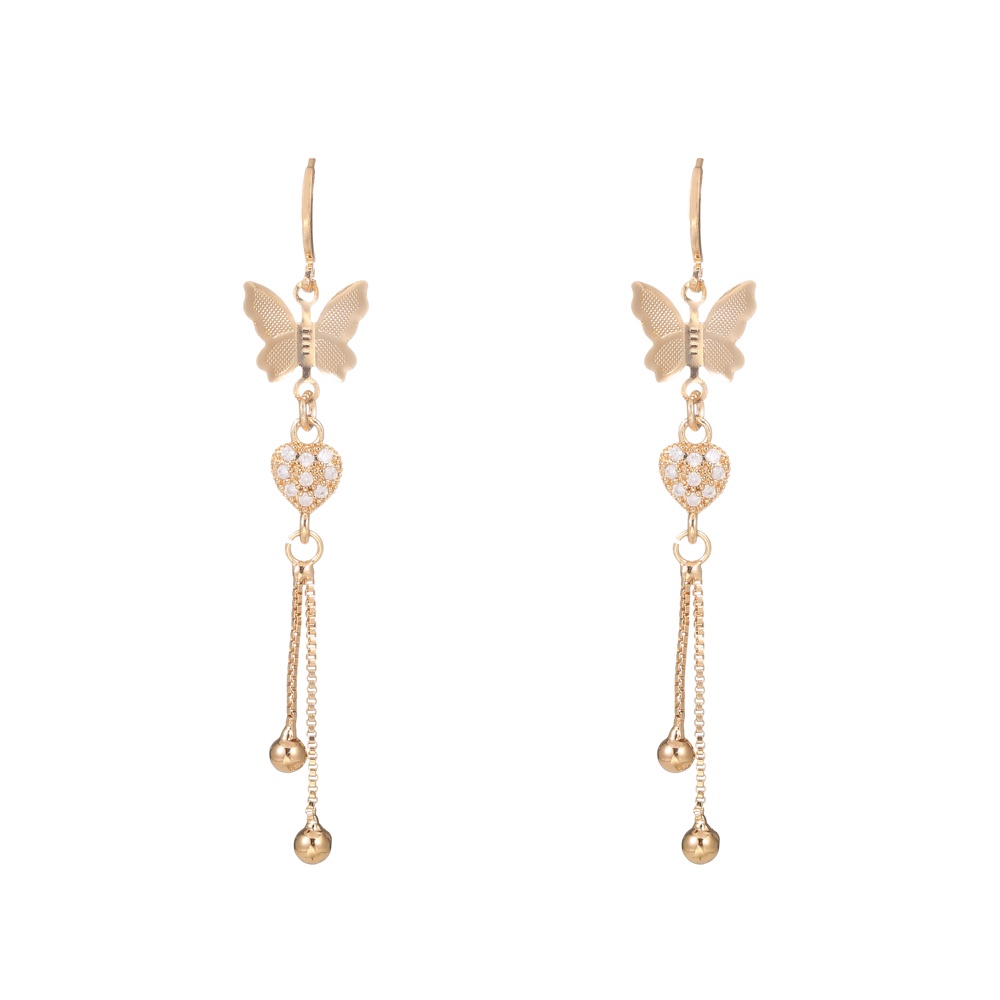 D.G.C Anting Stud Kupu-Kupu Berlian Wanita Liontin Baja Tahan Karat Fashion Korea D174