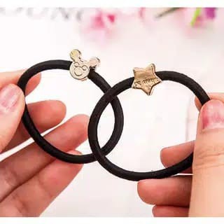 ZAYKA== IKAT RAMBUT HITAM KARET/GELANG BODY FASHION WANITA AKSESORIS HAIRCLIP JEPIT HITAM IMPORT