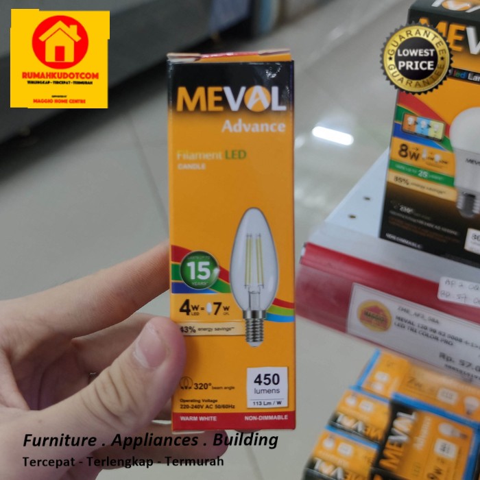 Lampu LED - Bohlam Lampu - Filament Lamp Kuning - Meval