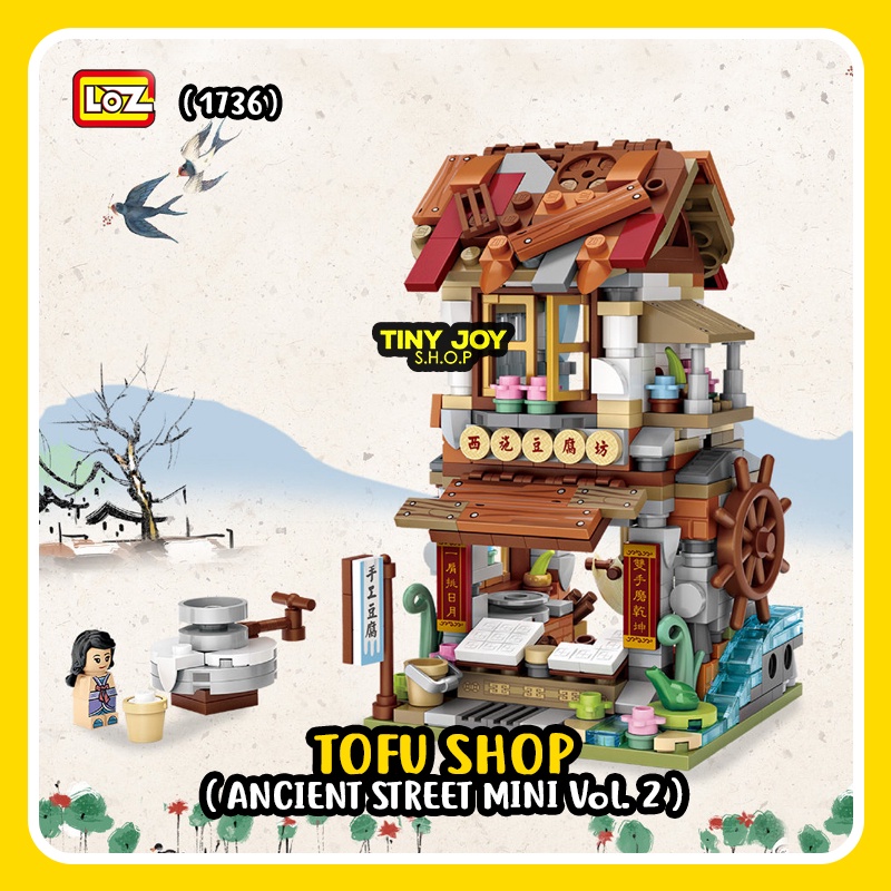 LOZ Building Block ( Ancient Street Mini TOFU SHOP ) 1736 Vol. 2 - DIY Puzzle Mainan Balok Tahu Eduk