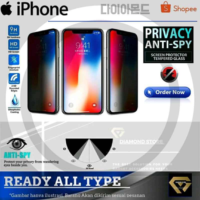 IPHONE ANTI SPY / TEMPERED GLASS / SCREEN GUARD/ TG / PELINDUNG LAYAR IPHONE 6 6+ 7 7+ 8 8 PLUS X XS XR XS MAX 11 11 PRO 11 PRO MAX 12 12 MINI 12 PRO MAX 13 13 Mini 13 pro 13 14 pro max