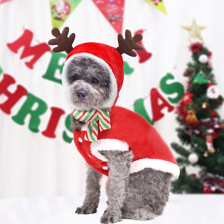 Pakaian Anjing Peliharaan Motif Santa Claus Dan Pohon Natal Untuk Musim Gugur Dan Dingin