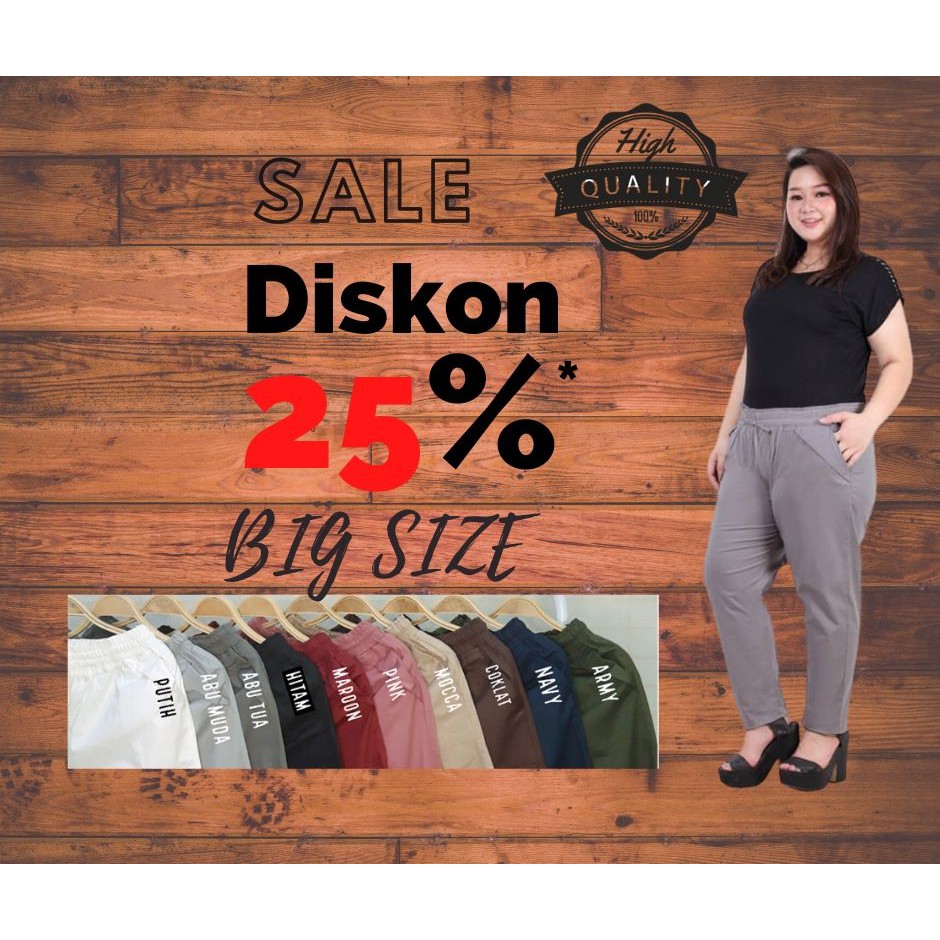  Celana  Baggy  pants kerja big size jumbo  Celana  katun 