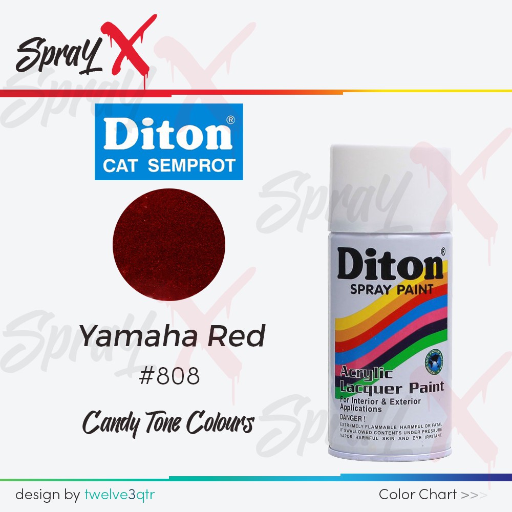 DITON CANDY TONE YAMAHA RED 808 / MERAH CANDY YAMAHA #808 300ML - SPRAY PAINT / PYLOX / PILOX