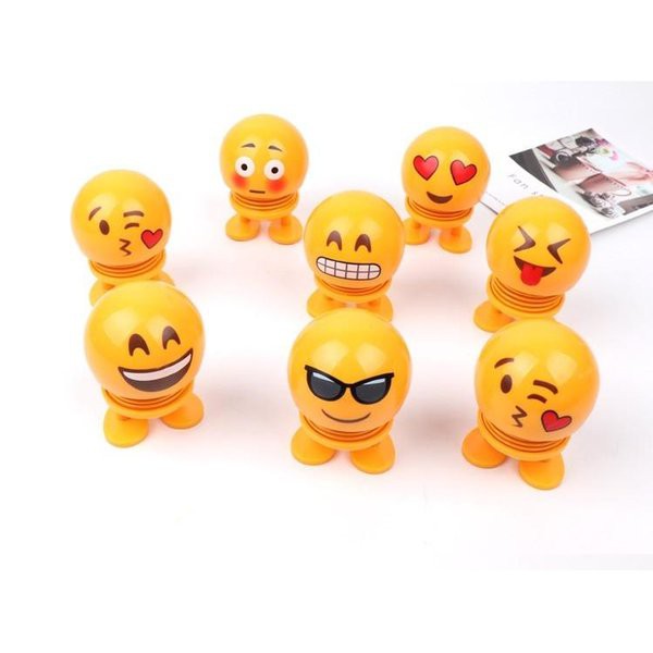 EMOJI Emoticon Smile Dashboard Mobil - Pajangan Dashboard Smile Boneka Gundul Lucu