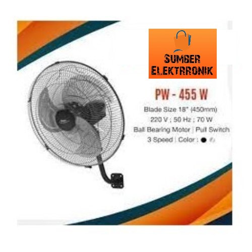 MASPION Kipas Angin PW 455 W / PW455W BESI POWER FAN 18 Inch