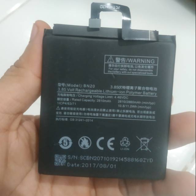 BATERAI BATRE BATTERY XIAOMI MI5C BN-20 ORIGINAL BATTERY