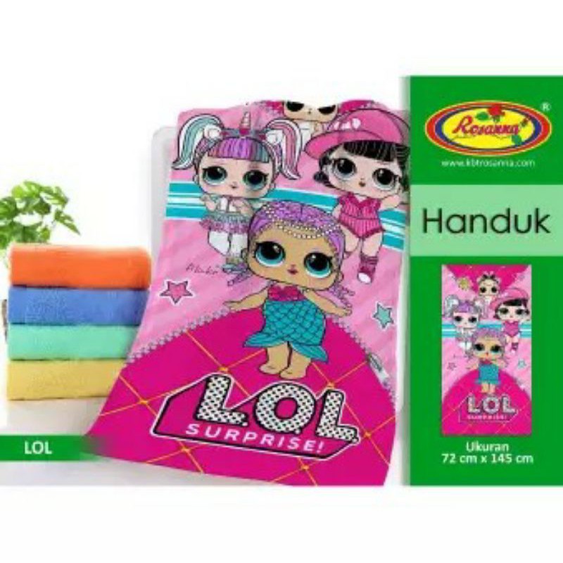 Handuk Mandi Dewasa Karakter Size 72x145 / Handuk Mandi Anak Rosanna