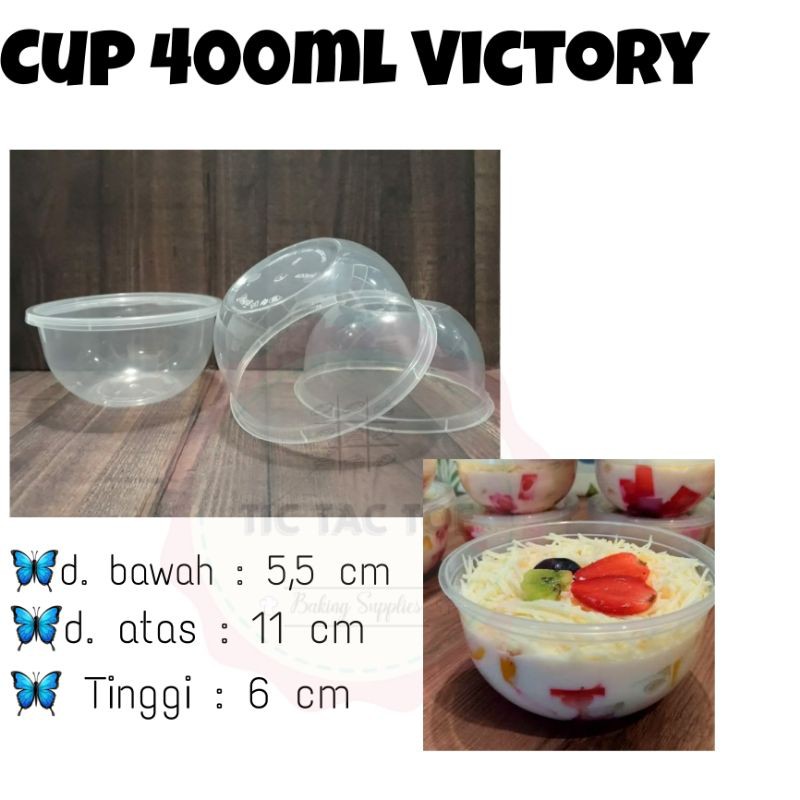 Thinwall bowl 400ml victory, cup plastik 400ml victory, cup salad buah, cap salad buah isi 25pcs