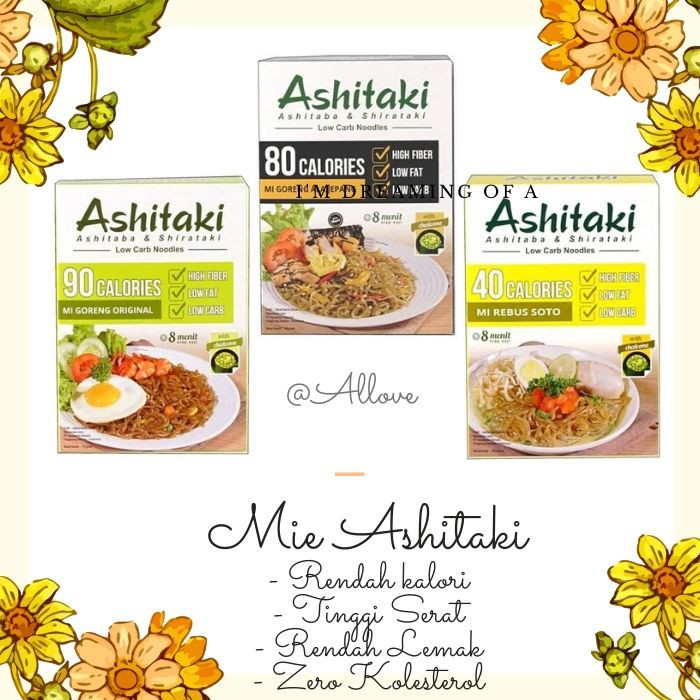 

MIE ASHITAKI / MIE SHIRATAKI / MIE INSTAN / MIE DIET / RENDAH KALORI