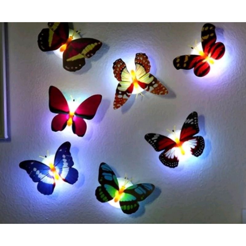 Lampu LED butterfly lampu kupu kupu warna warni lampu dekorasi dinding