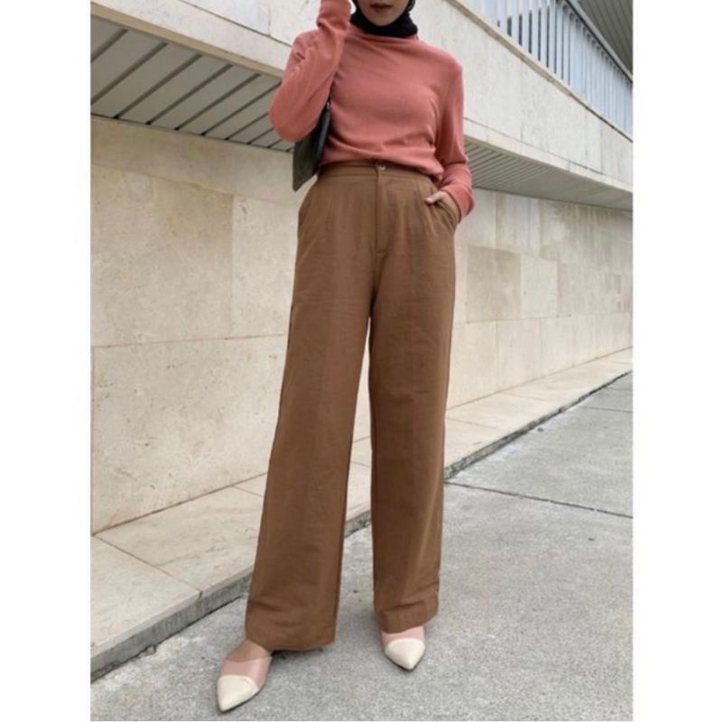 YUKA SLIM KULOT /KULOT WANITA KATUN LINEN RAMI /ELAINE PANT CULLOTE KATUN RAMI / MAURA PANTS TALI